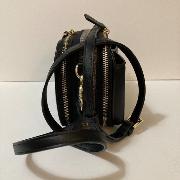 SPARTINA Meryl Crossbody Bellinger Batik Black Fabric Leather - Picture 2 of 7